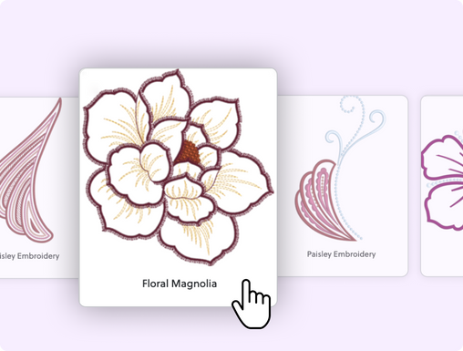 Ottieni accesso illimitato a contenuti già pronti embroidery design e caratteri.