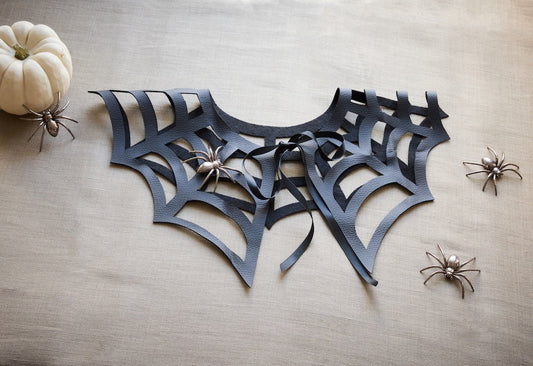 Spiderweb Faux Leather Collar