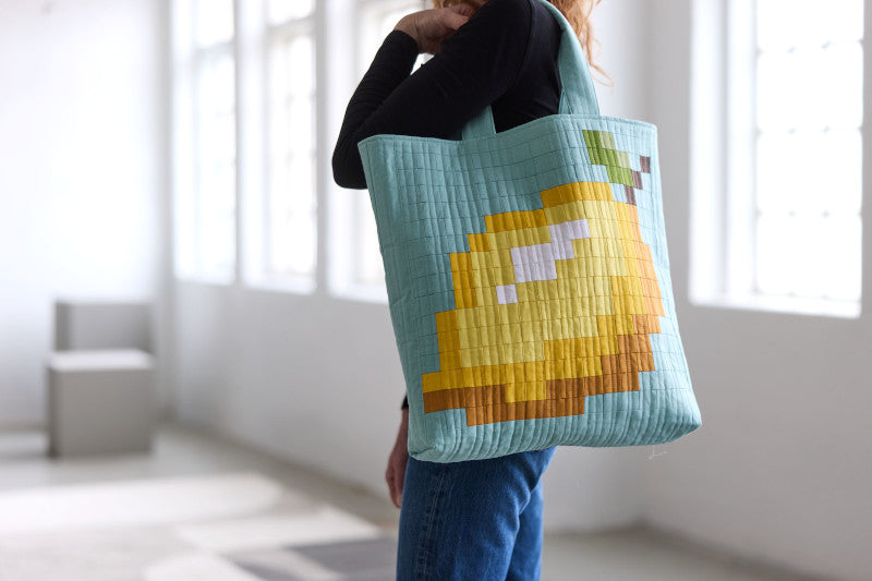 Lemon Pixel Quilt Tote