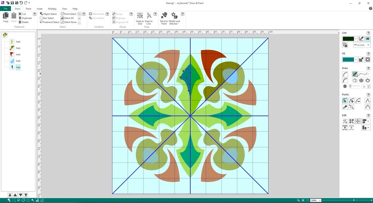 Sewing Machine Patterns Drawing Software Draw & Paint - with Embroidery Software