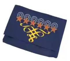 Embroidery vermelhos, brancos e brilhantes