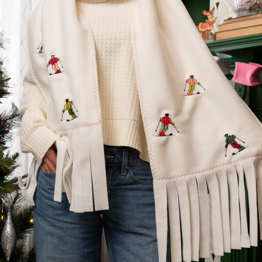 Broderet tørklæde til skiløbere