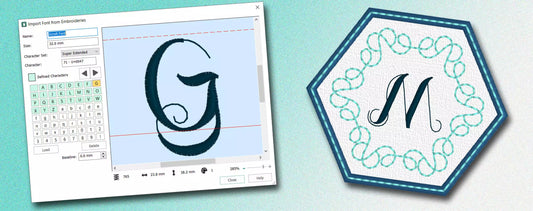 Importazione di caratteri nel software di Embroidery 