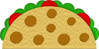 Illustration of a taco with a white background
