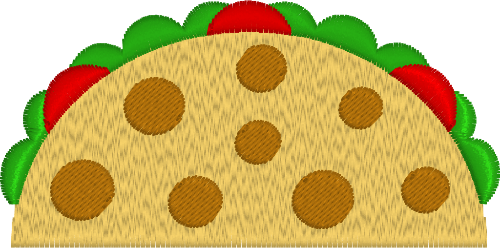 Illustration of a taco with a white background