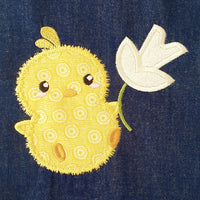Chicks and Spring Flowers Applique