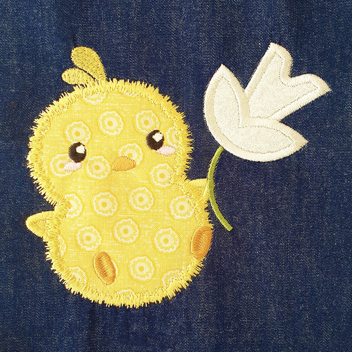 Chicks and Spring Flowers Applique