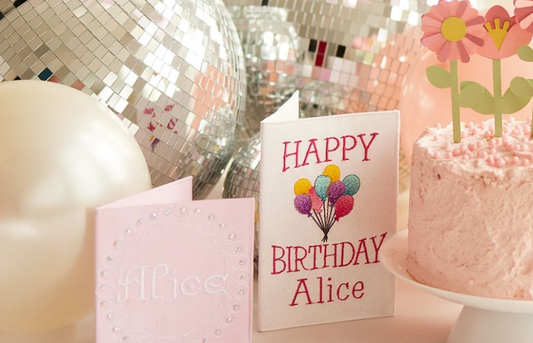 Carte d’anniversaire brodée personnalisée