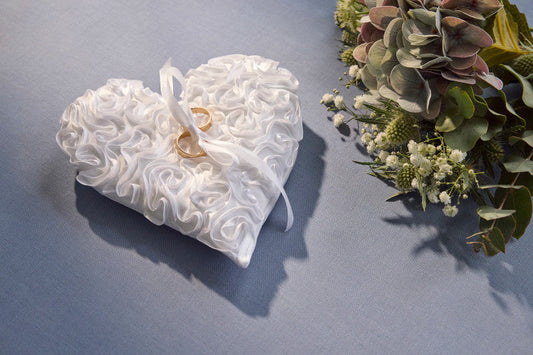Cuscino per portatori di anelli con Embroidery a nastro